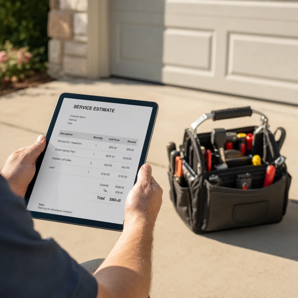 Illustration for garage door repair in Acton